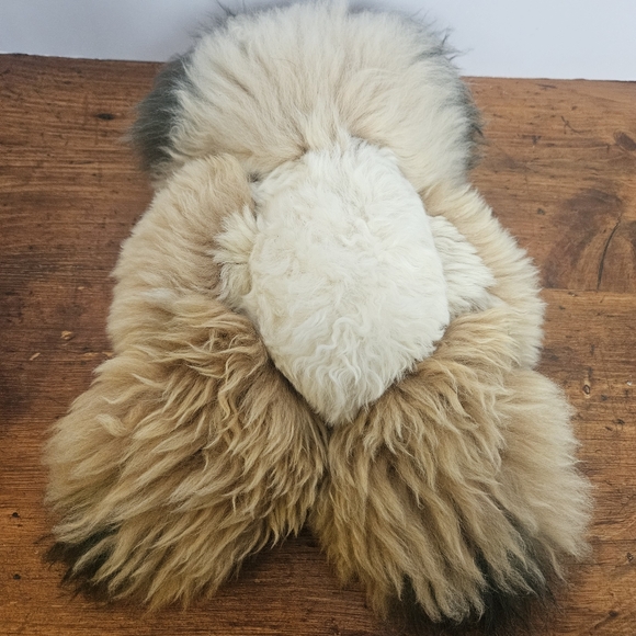 Alpaca Fur Brown, Tan and Cream Teddy Bear Alpaca Wool Fleece Hair Plush Bear - Picture 5 of 8